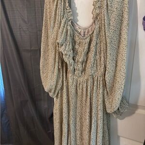 Kori Cream Floral Long Sleeve Dress